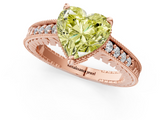 Rose gold Fancy Yellow Heart  Solitaire Pavé Diamond Milgrain Engagement Ring with Four-Prong Setting_4