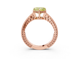 Rose gold Fancy Yellow Heart  Solitaire Pavé Diamond Milgrain Engagement Ring with Four-Prong Setting_6