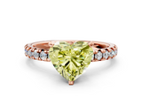 Rose gold Fancy Yellow Heart  Solitaire Pave Diamond Engagement Ring with Four-Prong Setting_329