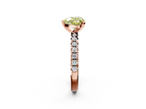 Rose gold Fancy Yellow Heart  Solitaire Pave Diamond Engagement Ring with Four-Prong Setting_331
