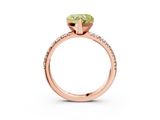 Rose gold Fancy Yellow Heart  Solitaire Pave Diamond Engagement Ring with Four-Prong Setting_332