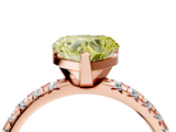 Rose gold Fancy Yellow Heart  Solitaire Pave Diamond Engagement Ring with Four-Prong Setting_333