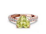 Rose gold Fancy Yellow Heart  Solitaire Pave Diamond Engagement Ring with Prong Setting_20