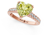 Rose gold Fancy Yellow Heart  Solitaire Pave Diamond Engagement Ring with Prong Setting_21