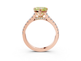 Rose gold Fancy Yellow Heart  Solitaire Pave Diamond Engagement Ring with Prong Setting_23