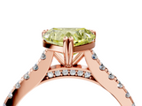 Rose gold Fancy Yellow Heart  Solitaire Pave Diamond Engagement Ring with Prong Setting_24