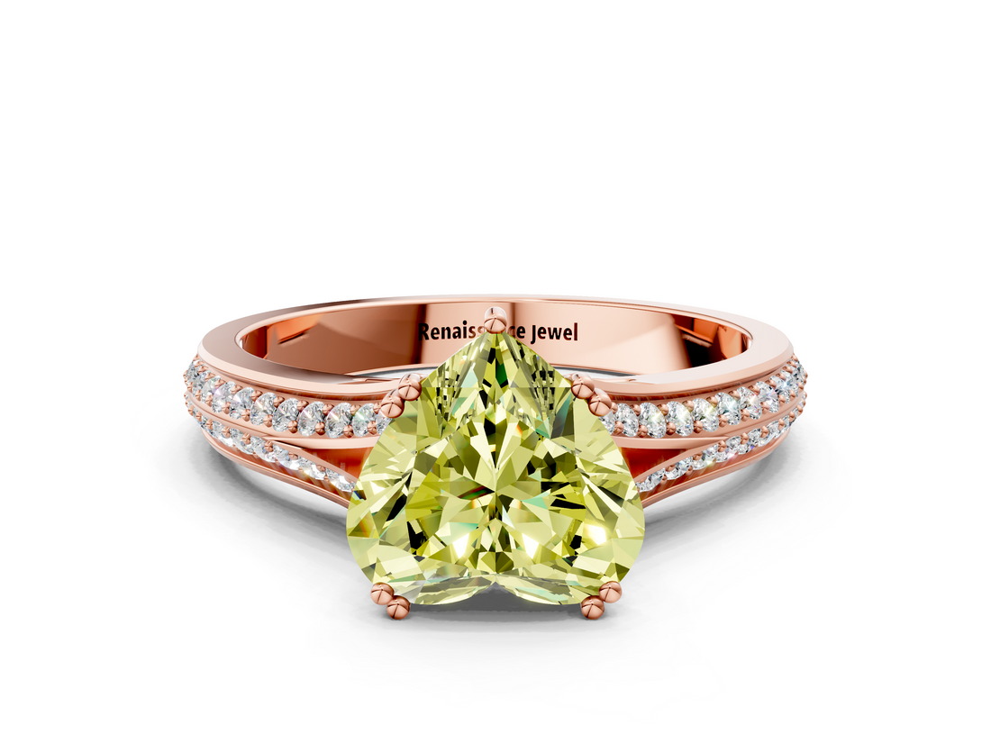 Rose gold Fancy Yellow Heart  Solitaire Pave Split Shank Engagement Ring with Six-Prong Setting_37
