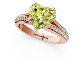 Rose gold Fancy Yellow Heart  Solitaire Pave Split Shank Engagement Ring with Six-Prong Setting_38