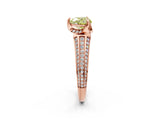 Rose gold Fancy Yellow Heart  Solitaire Pave Split Shank Ring with Four-Prong Setting_89