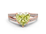 Rose gold Fancy Yellow Heart  Solitaire Split Shank Pavé Diamond Engagement Ring_370