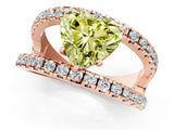 Rose gold Fancy Yellow Heart  Solitaire Split Shank Pave Diamond Ring_50
