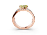 Rose gold Fancy Yellow Heart  Solitaire Split Shank Pave Diamond Ring_52