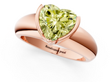 Rose gold Fancy Yellow Heart  Solitaire Tension Set Diamond Ring with Wide Band_21