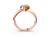 Rose gold Fancy Yellow Heart  Solitaire Tension Set Diamond Ring with Wide Band_23