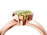 Rose gold Fancy Yellow Heart  Solitaire Tension Set Diamond Ring with Wide Band_24