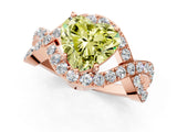 Rose gold Fancy Yellow Heart  Solitaire Twist Band Pavé Diamond Engagement Ring_33