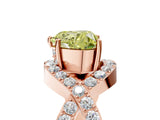 Rose gold Fancy Yellow Heart  Solitaire Twist Band Pavé Diamond Engagement Ring_37