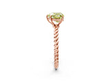 Rose gold Fancy Yellow Heart  Solitaire Twist Band Ring with Four-Prong Setting_70
