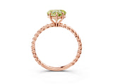 Rose gold Fancy Yellow Heart  Solitaire Twist Band Ring with Four-Prong Setting_71