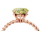 Rose gold Fancy Yellow Heart  Solitaire Twist Band Ring with Four-Prong Setting_72