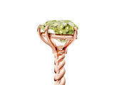 Rose gold Fancy Yellow Heart  Solitaire Twist Band Ring with Four-Prong Setting_73