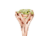 Rose gold Fancy Yellow Heart  Solitaire Twist Band Six-Prong Setting 1