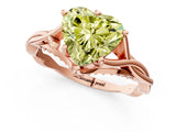 Rose gold Fancy Yellow Heart  Solitaire Twist Band Six-Prong Setting 3