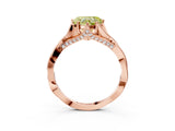Rose gold Fancy Yellow Heart  Solitaire Twist Band Six-Prong Setting 5