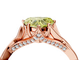 Rose gold Fancy Yellow Heart  Solitaire Twist Band Six-Prong Setting