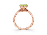 Rose gold Fancy Yellow Heart  Solitaire Twist Band with Leaf Prong Setting 3