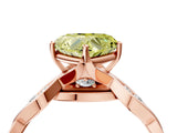 Rose gold Fancy Yellow Heart  Solitaire Twist Band with Leaf Prong Setting 4