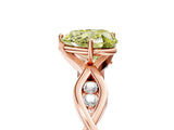 Rose gold Fancy Yellow Heart  Solitaire Twist Band with Leaf Prong Setting 5