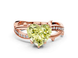 Rose gold Fancy Yellow Heart  Solitaire Twist Band with Pavé Accents and Four-Prong Setting_25