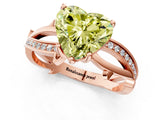 Rose gold Fancy Yellow Heart  Solitaire Twist Band with Pavé Accents and Four-Prong Setting_26
