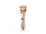 Rose gold Fancy Yellow Heart  Solitaire Twist Band with Pavé Accents and Four-Prong Setting_27