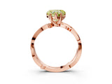 Rose gold Fancy Yellow Heart  Solitaire Twist Band with Pavé Accents and Four-Prong Setting_28