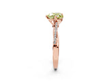 Rose gold Fancy Yellow Heart  Solitaire Twist Band with Pavé Diamonds and Four-Prong Setting_55