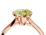 Rose gold Fancy Yellow Heart  Solitaire Twist Band with Pavé Diamonds and Four-Prong Setting_57