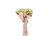 Rose gold Fancy Yellow Heart  Solitaire Twist Band with Pavé Diamonds and Four-Prong Setting_58