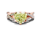 Rose gold Fancy Yellow Heart  Solitaire Twist Band with Pavé Setting and Four-Prong Setting_17