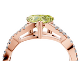 Rose gold Fancy Yellow Heart  Solitaire Twist Band with Pavé Setting and Four-Prong Setting_21