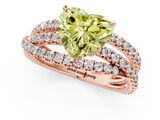 Rose gold Fancy Yellow Heart  Solitaire Twist Band with Pavé Setting and Four-Prong Setting_81