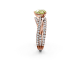 Rose gold Fancy Yellow Heart  Solitaire Twist Band with Pavé Setting and Four-Prong Setting_82