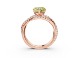 Rose gold Fancy Yellow Heart  Solitaire Twist Band with Pavé Setting and Four-Prong Setting_83