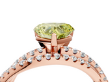 Rose gold Fancy Yellow Heart  Solitaire Twist Band with Pavé Setting and Four-Prong Setting_84