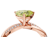 Rose gold Fancy Yellow Heart  Solitaire Twist Band with Pave Prong Setting_46