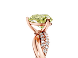 Rose gold Fancy Yellow Heart  Solitaire Twist Band with Pave Prong Setting_47