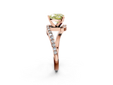Rose gold Fancy Yellow Heart  Solitaire Twist Band with Pave Set Diamonds and Four-Prong Setting_93
