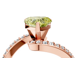 Rose gold Fancy Yellow Heart  Solitaire Twist Band with Pave Set Diamonds and Four-Prong Setting_95