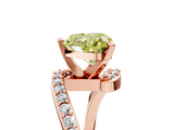 Rose gold Fancy Yellow Heart  Solitaire Twist Band with Pave Set Diamonds and Four-Prong Setting_96